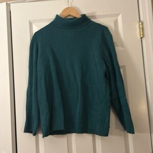 Lane Bryant (22-24) teal blue 100% cotton ribbed turtleneck
